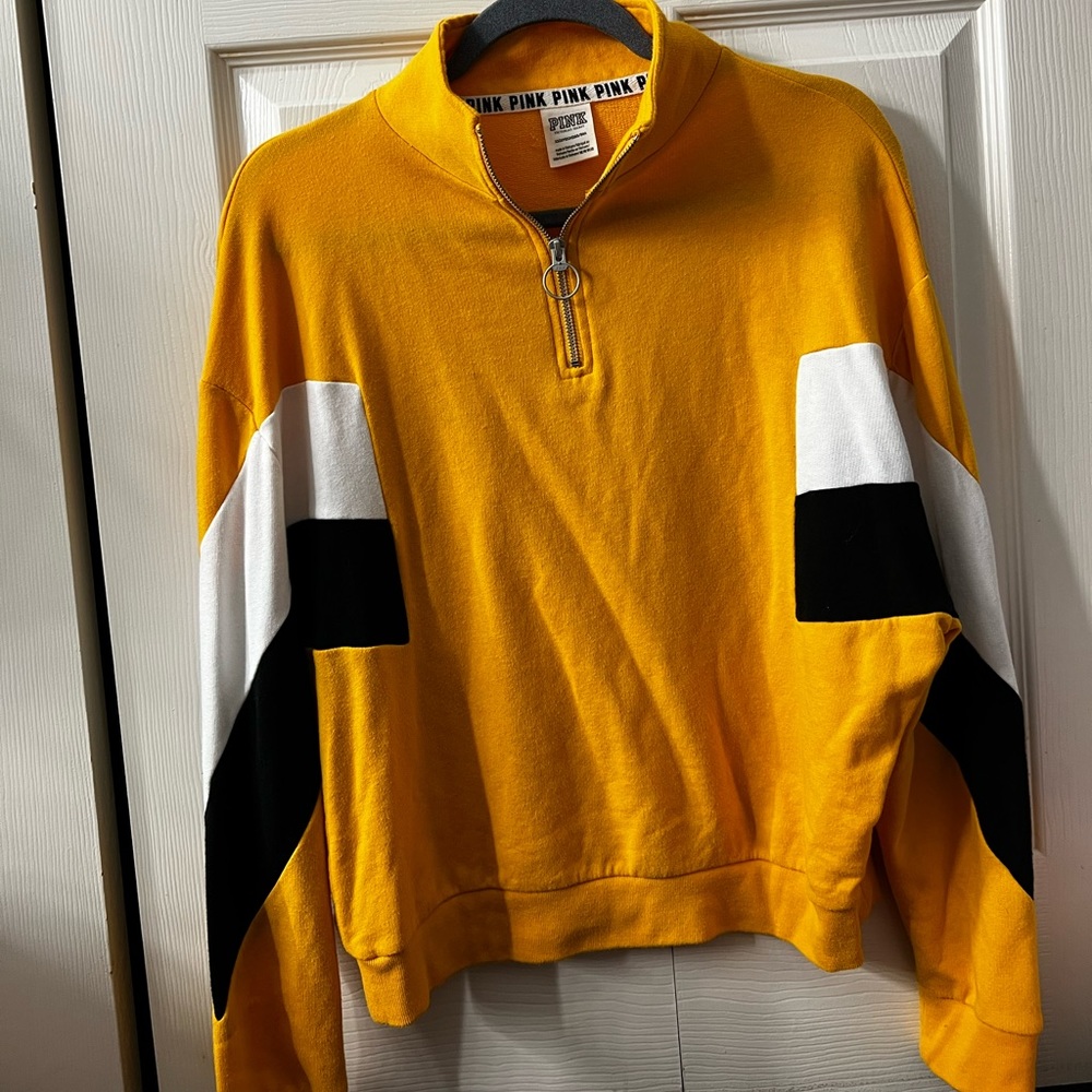 PINK Yellow Long Sleeve Pullover. Size XS. Worn Once.